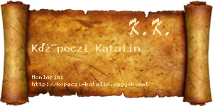 Köpeczi Katalin névjegykártya